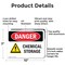 Signmission Chemical Storage Danger Sign, Aluminum, 10in W x 7in L, 2PK OS-2PACK-DS-A-710-L-1060 - alternate 5